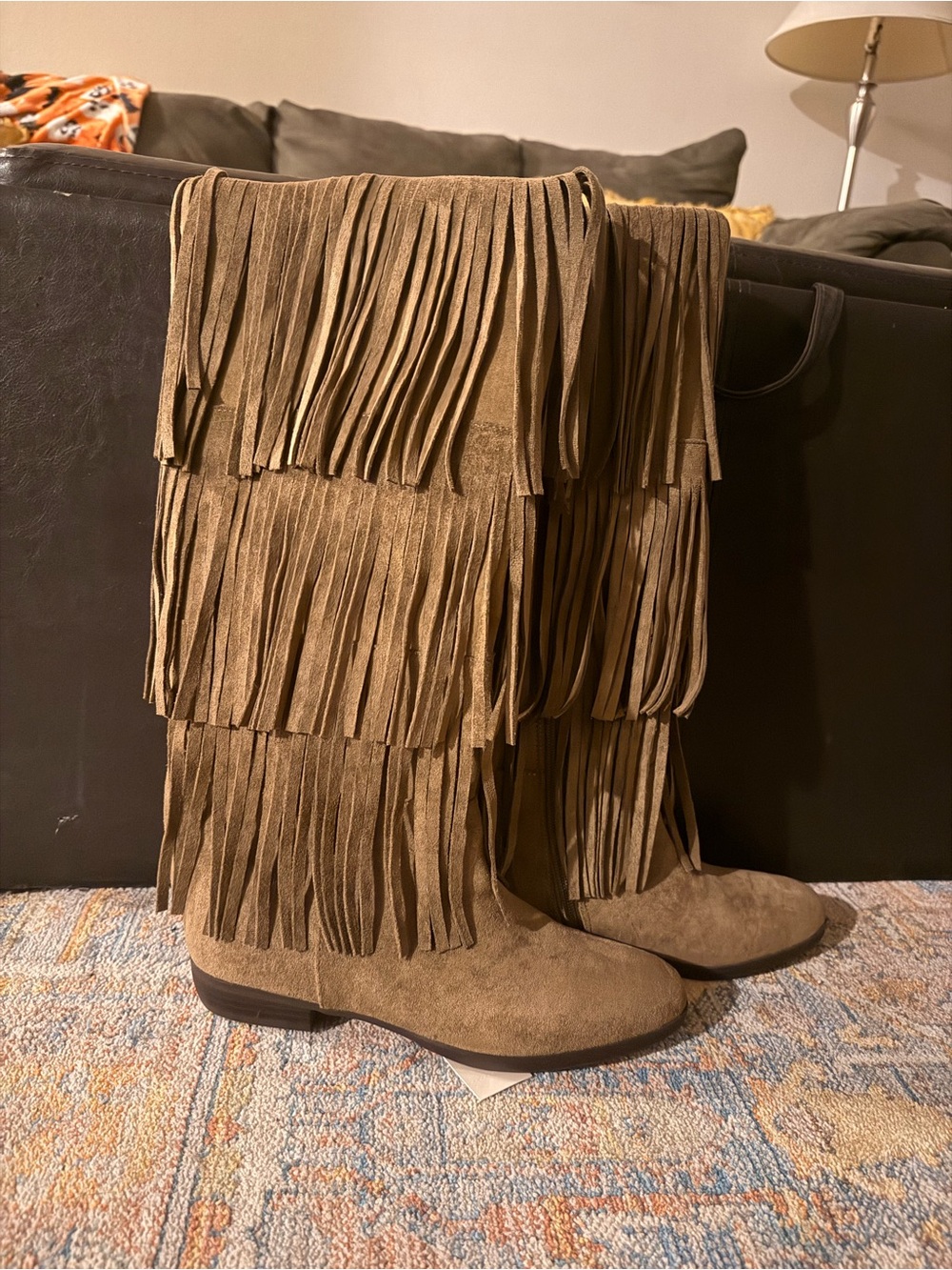 Fringed Boots - Brown